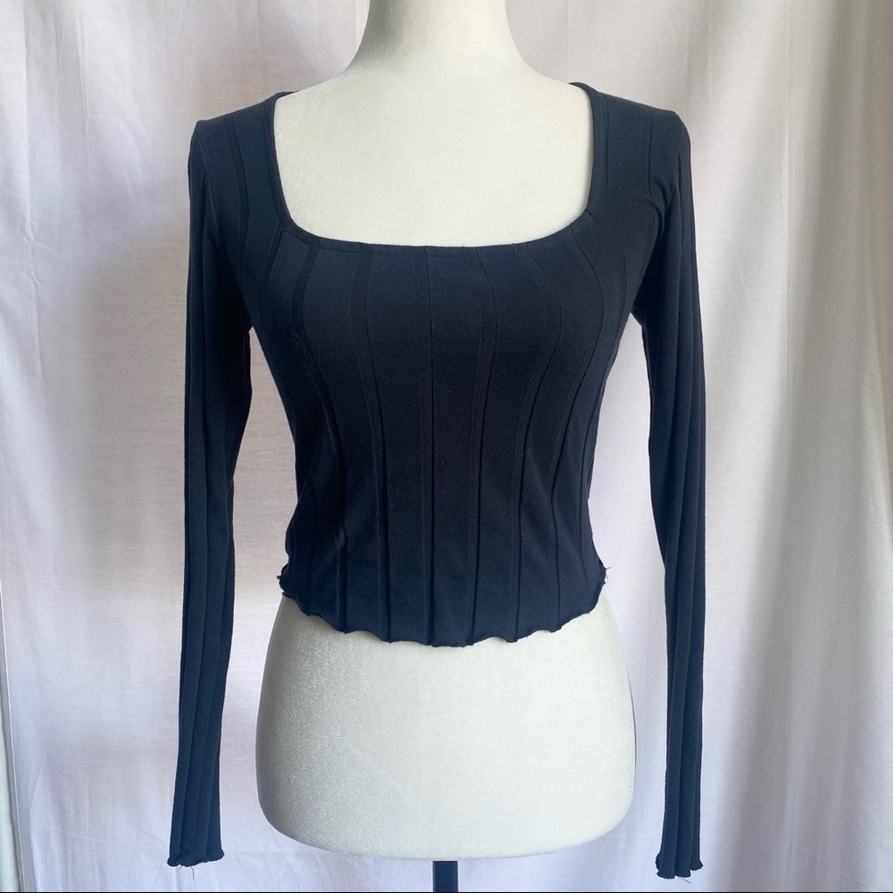 Urban Outfitters Black Square-Neck Top